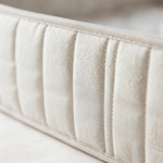 Bande latérale périmétrique avec plateau en tissu Jacquard naturel en coton et lin.